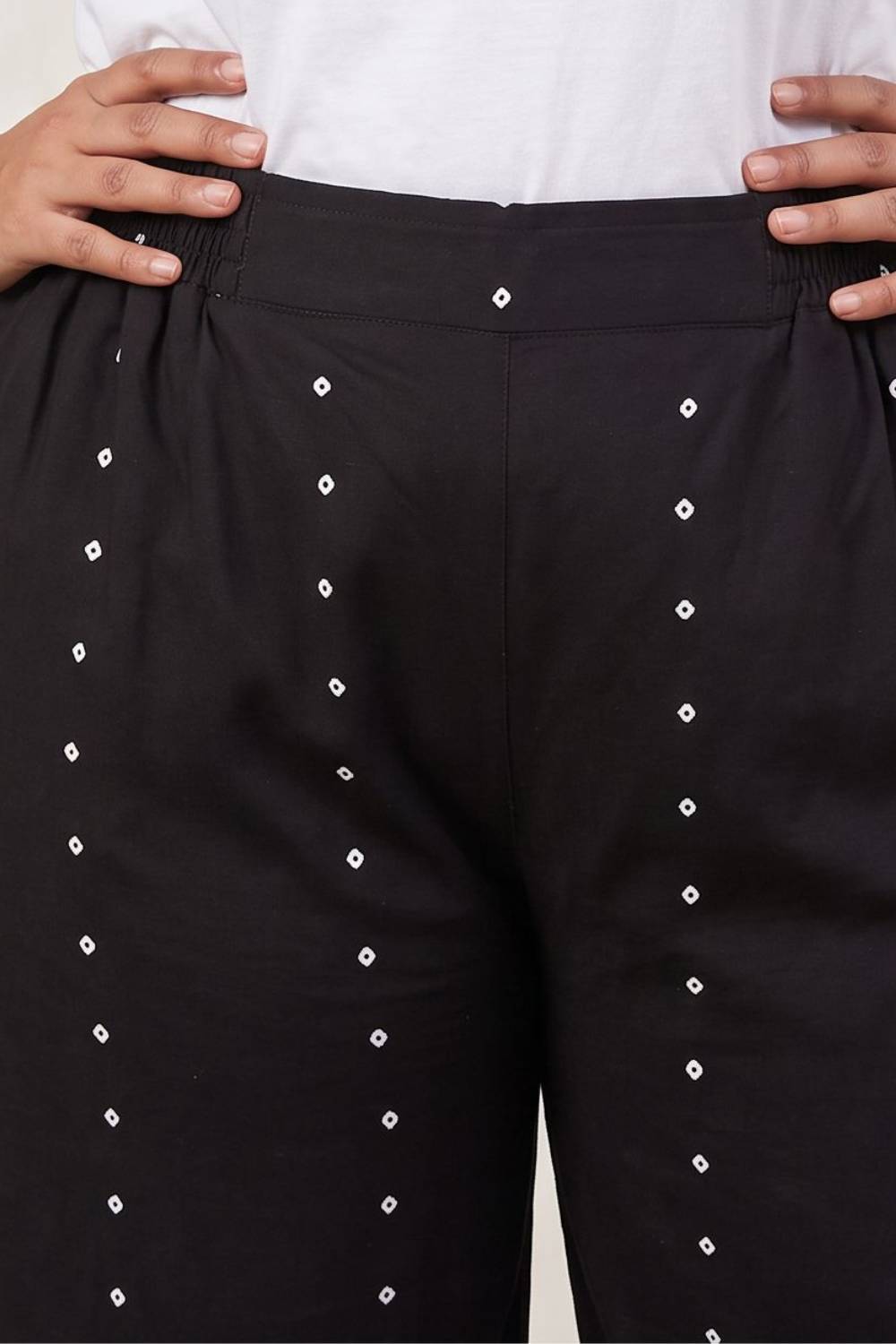 Plus Size Black Bandhej Print Coord Set