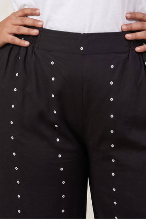 Plus Size Black Bandhej Print Coord Set
