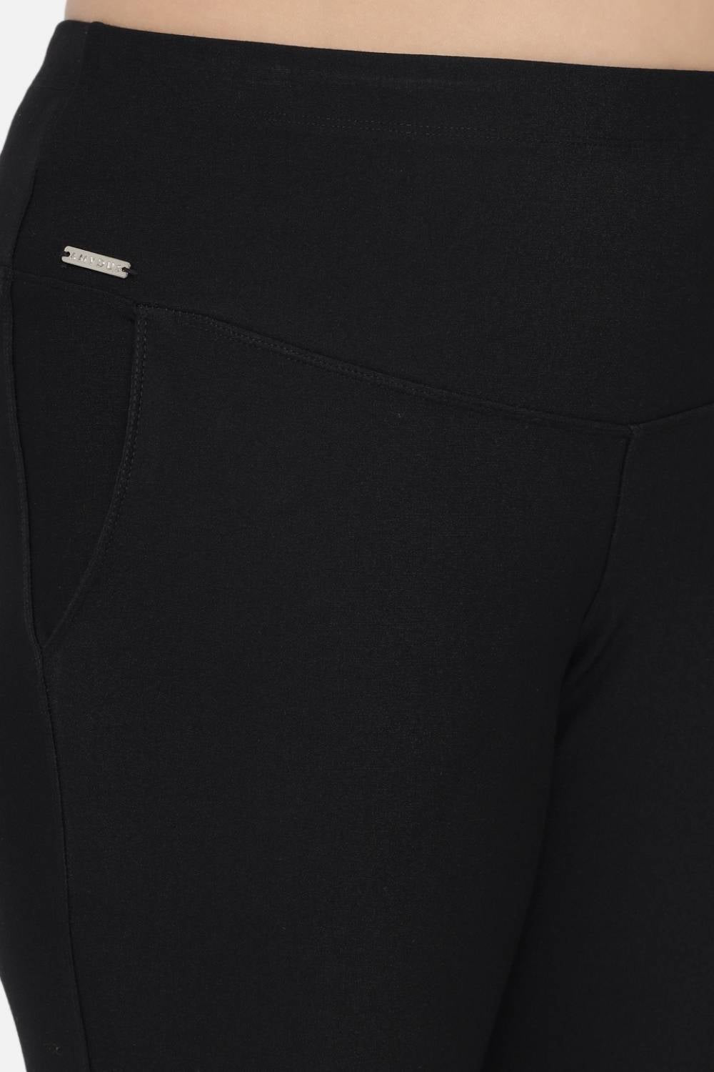 Plus Size Black Tummy Shaper Flare Pants