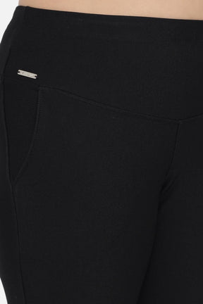 Plus Size Black Tummy Shaper Flare Pants