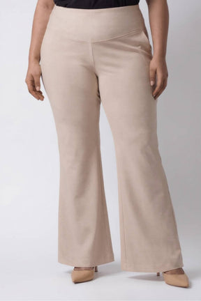 Plus Size Cream Tummy Shaper Flare Pants