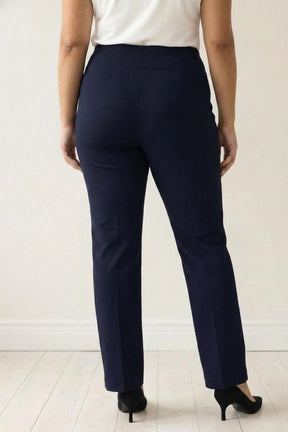 Plus Size Navy Tummy Shaper Straight Fit Pants