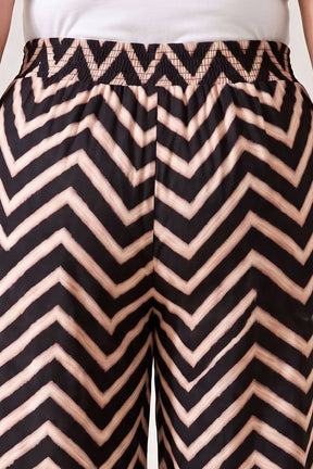 Plus Size Black Rose Chevron Print Coord Set
