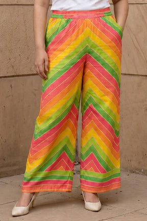 Plus Size Multicolor Abstract Print Cotton Kurta Coord Set
