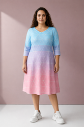 Fresh Ombre Printed Dress