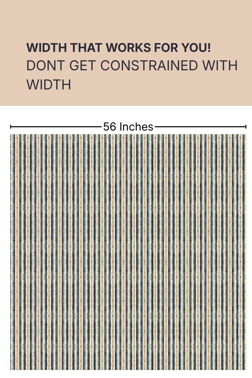 Indigo Stripes Cotton Blend Fabric 56 Inches Width