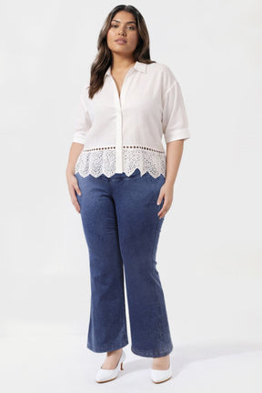 Plus Size Yale Blue Flare Jeans