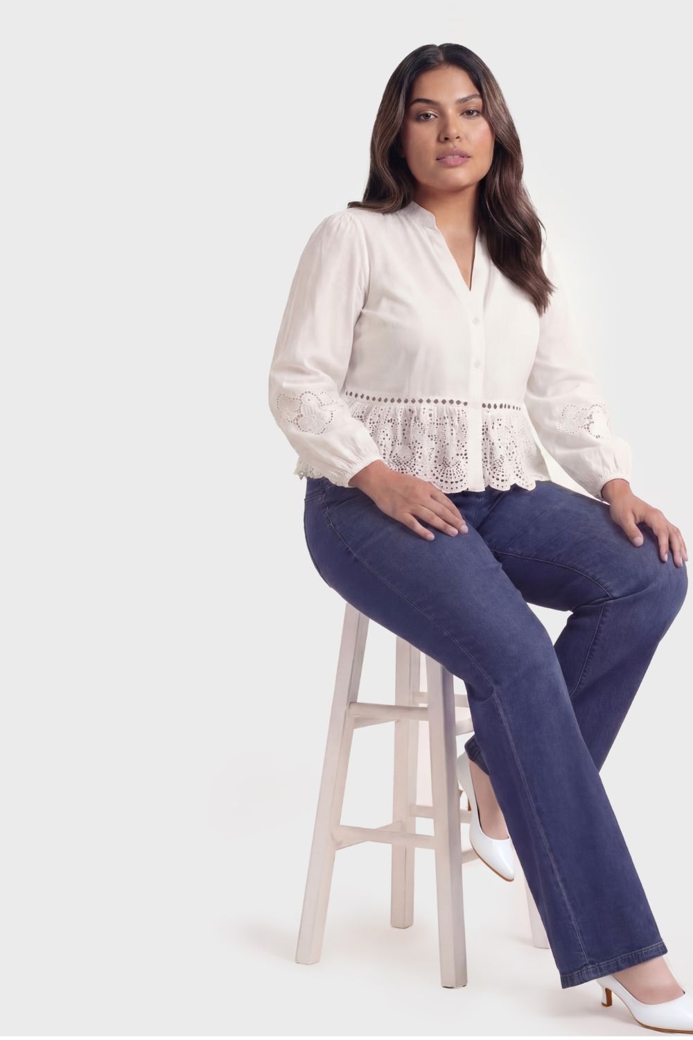 Plus Size Yale Blue Flare Jeans