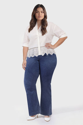 Plus Size Yale Blue Flare Jeans