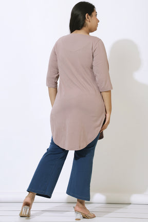 Plus Size Muted Purple Longline Tshirt