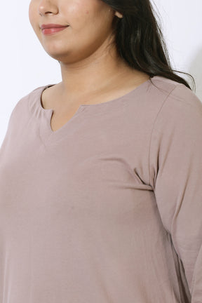 Plus Size Muted Purple Longline Tshirt