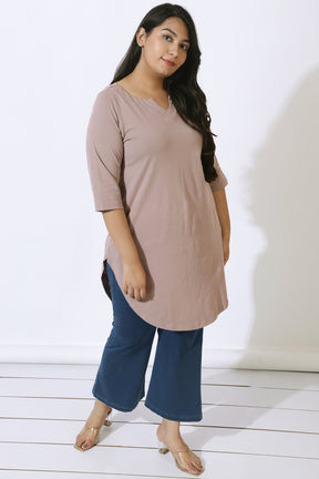 Plus Size Muted Purple Longline Tshirt