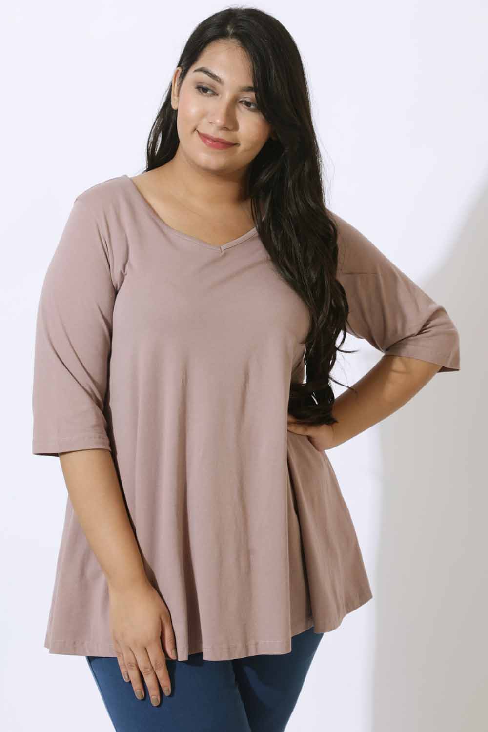 Plus Size Muted Purple A Line Tee