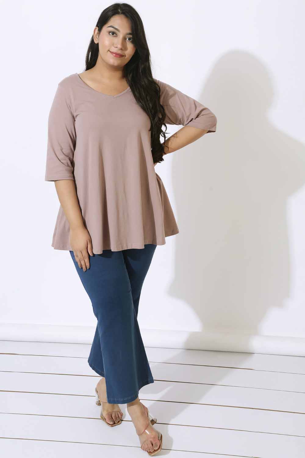 Buy Plus Size Muted Purple A Line Tee