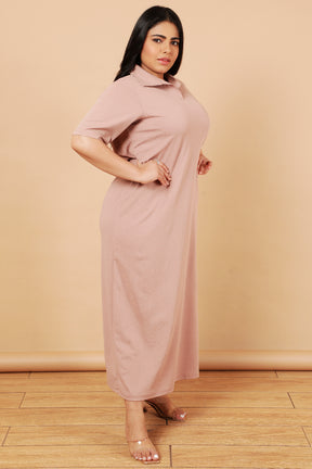 Dark Rose Side Slit Long Dress