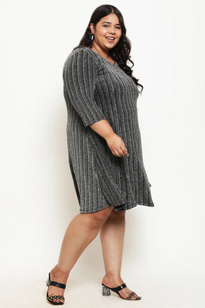 Plus Size Black Lurex Dress