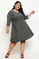Plus Size Black Lurex Dress