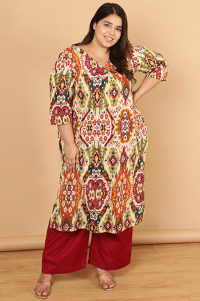 White Patola Print Cotton Kurta