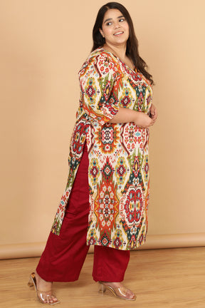 White Patola Print Cotton Kurta