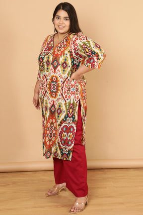 White Patola Print Cotton Kurta