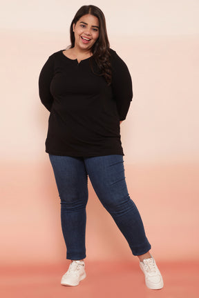 Black Henley Tshirt