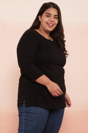 Black Henley Tshirt