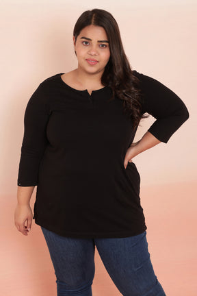 Black Henley Tshirt