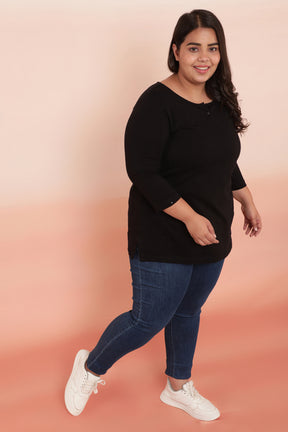 Black Henley Tshirt