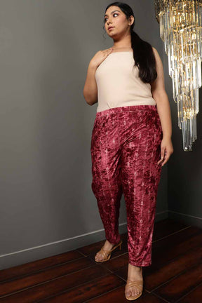 Deep Red Velvet Pant