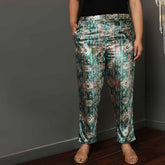 Green Ikkat Velvet Pant