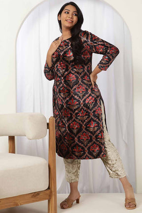 Ethnic Motif Velvet Kurta