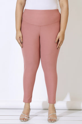 Plus Size Dusty Pink Tummy Tucker Jeggings
