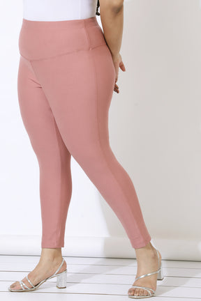 Plus Size Dusty Pink Tummy Tucker Jeggings
