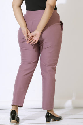 Dusty Lilac Crease Seam Tummy Tucker Pants