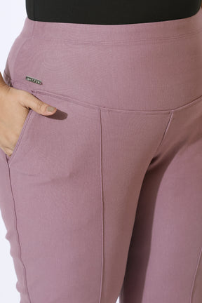 Dusty Lilac Crease Seam Tummy Tucker Pants