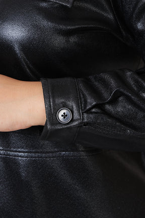 Plus Size Cruelty Free Black Leather Coord Set