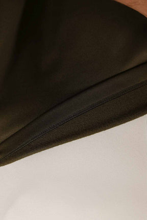 Plus Size Olive V Neck Fleece Top
