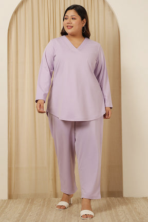 Plus Size Lavender Warm Winter Fleece Pants