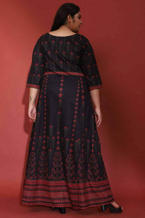 Black Advika Printed Dress