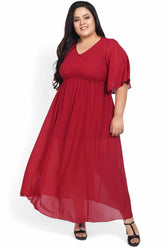Red Overlap Night Dress (Inner Not Included)