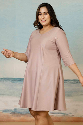 Purple Taupe Shimmer Plus Size Dress