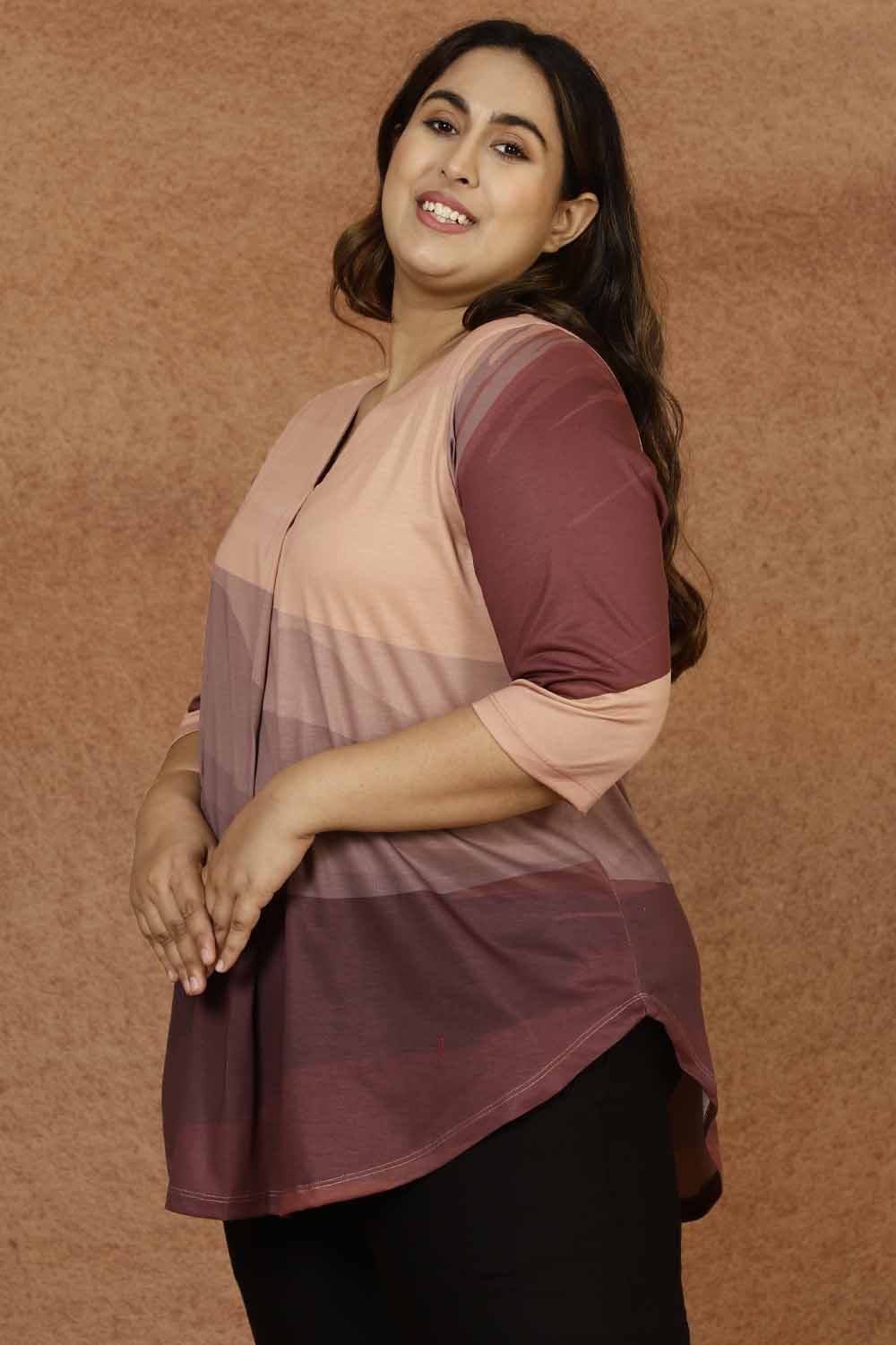 Purple Ombre Plus Size Top for Women