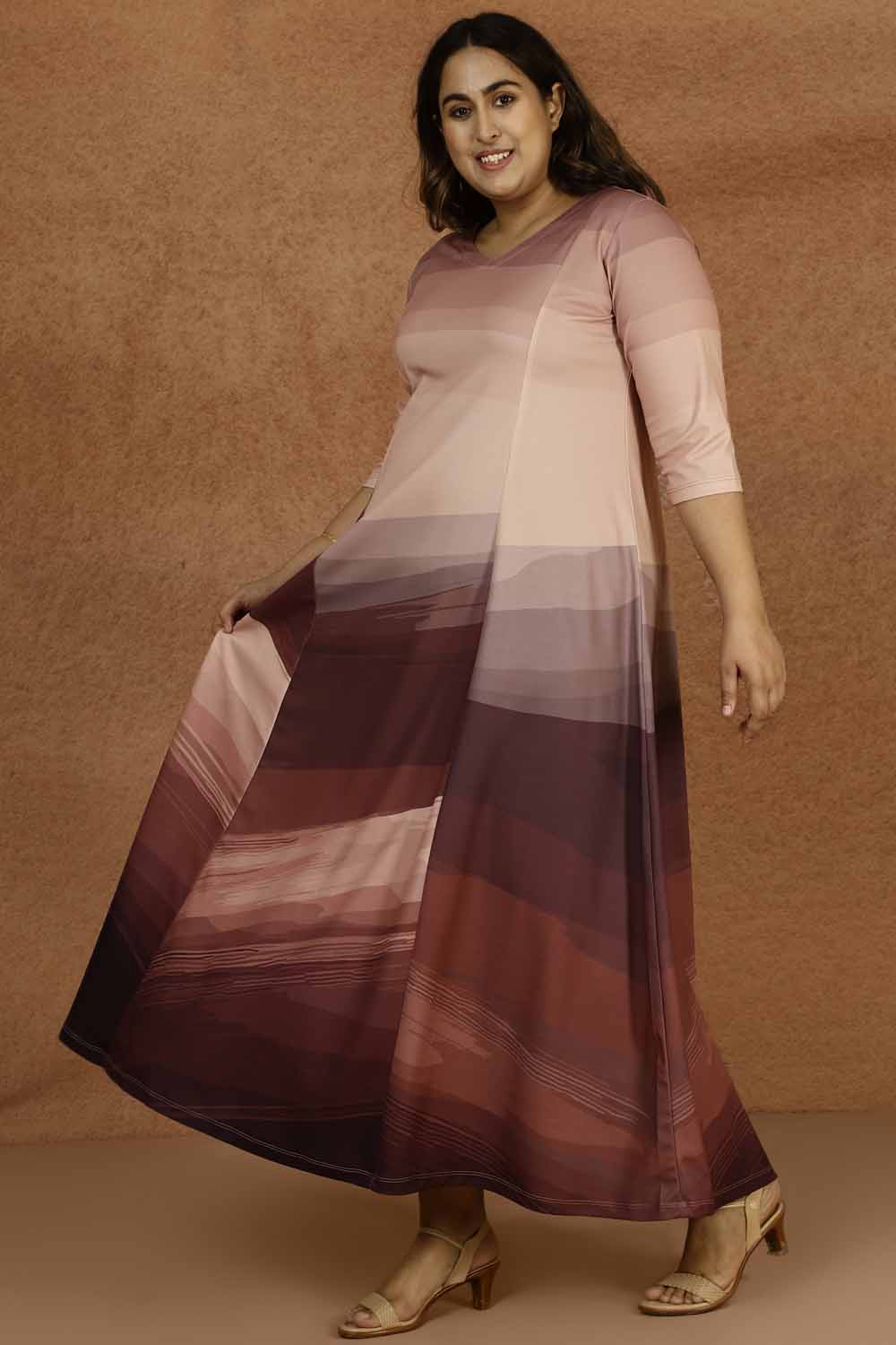 Purple Ombre Plus Size Dress