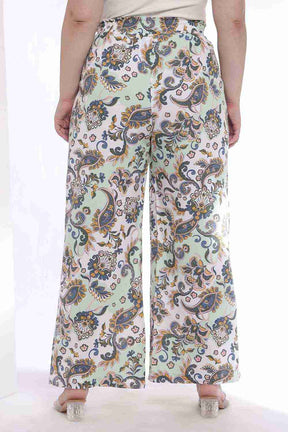 Plus Size Green Paisley Print Shirt Coord Set