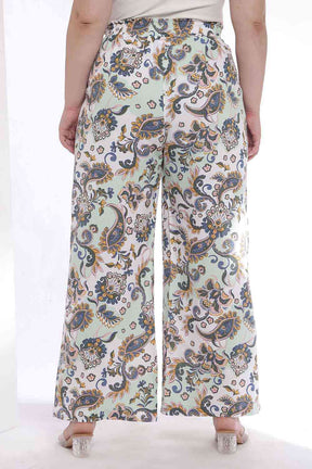 Plus Size Green Paisley Print Kurta Coord Set