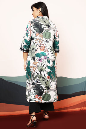 Quirky Wildlife Kurta cum Shrug