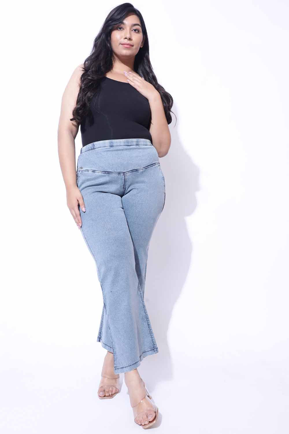 Regular Bottom Ladies Blue Wide Leg Denim Jeans, Waist Size: 32 at Rs  250/piece in Mumbai