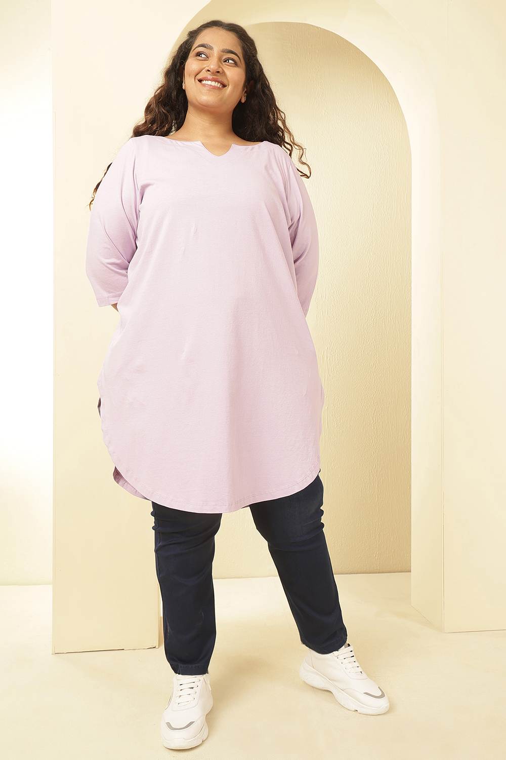 Plus Size Lavender Longline Tshirt