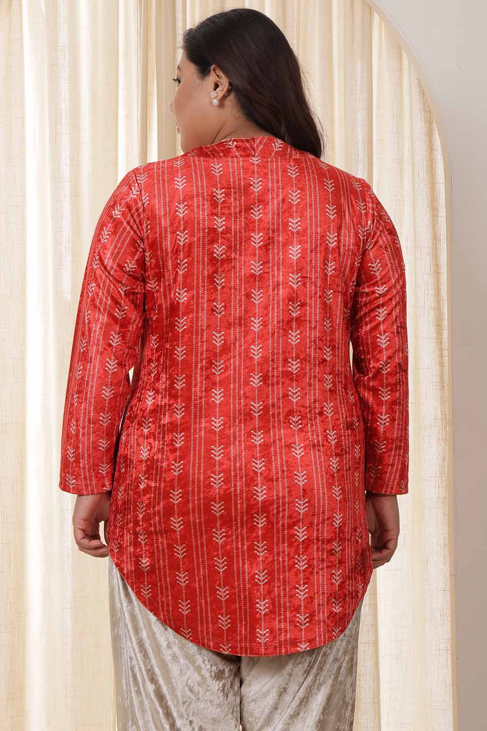 Plus Size Red Velvet Top