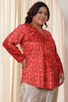 Plus Size Red Velvet Top